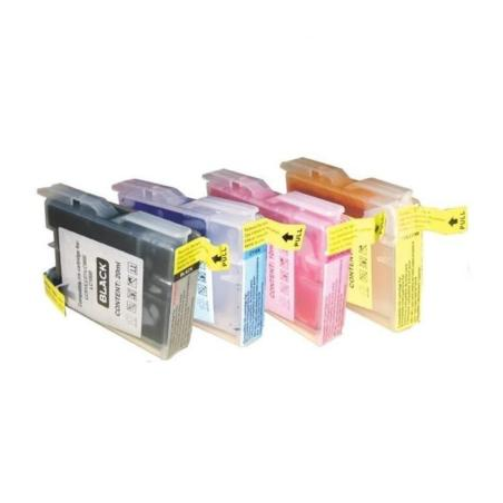 Pack 4 compatibele inktpatronen Brother LC-970 / LC-1000 – Zwart & Kleuren