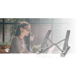 Support pour Ordinateur Portable Nedis - Compact, Pliable, Angle Réglable, Circulation d'Air, Sac de Rangement