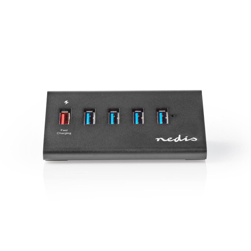Hub USB Nedis 5 Ports QC3.0 / USB 3.2 Gen1 - Noir
