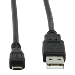 Câble USB 2.0 A mâle - micro B mâle noir 1.80 m