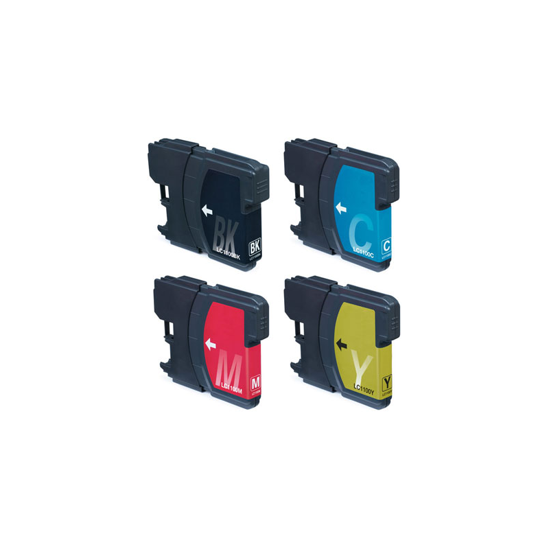 4 compatibele inktpatronen voor Brother LC-980 / LC-1100 printer