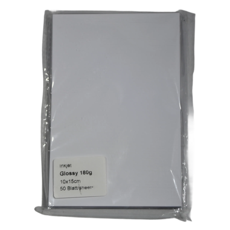 Inkjetpapier foto Glossy 10x15cm 180 Gramm 50 bladijden