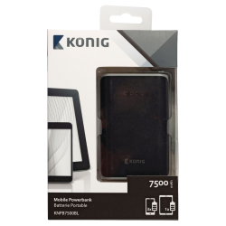 König batterie de secours pour telephone Lithium-ion 7500 mAh USB Noir