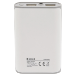 König Portable Power Bank Lithium-Ion 7500 mAh USB White