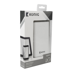 König Batterie de secours pour telephone 15000 mAh USB Blanc