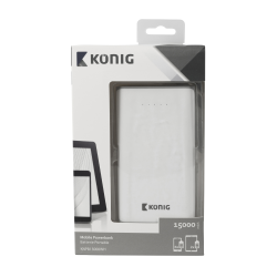 König Batterie de secours pour telephone 15000 mAh USB Blanc