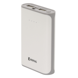 König Draagbare Powerbank 15000 mAh USB Wit