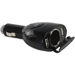 Universal dual USB car charger with 12V socket