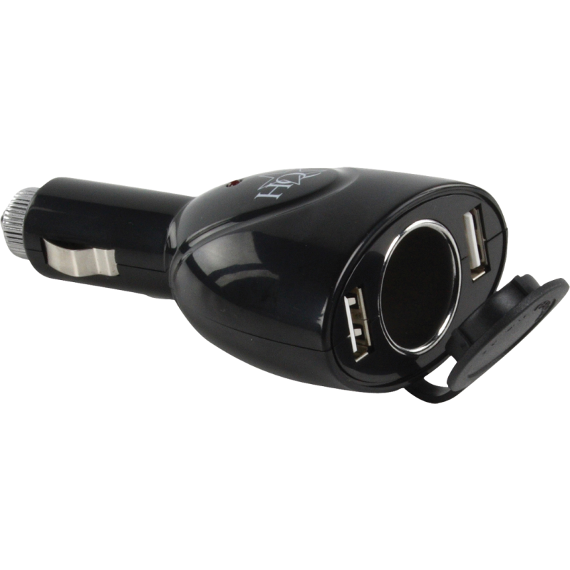 Dubbele USB autolader met 12 V aansluiting