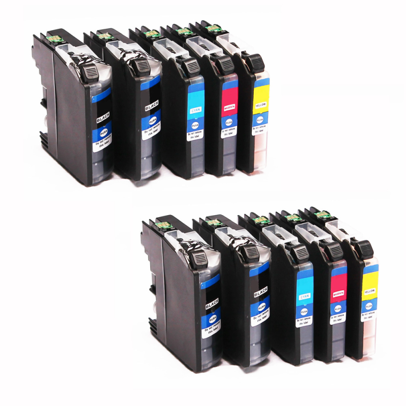 10 compatibele inktpatronen voor Brother LC-123 printer