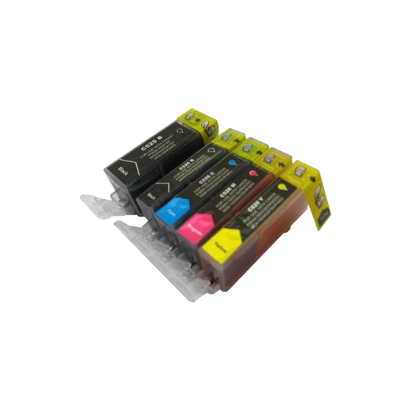 5 compatibele inktpatronen voor Canon PGI-525 + CLI-526 printer