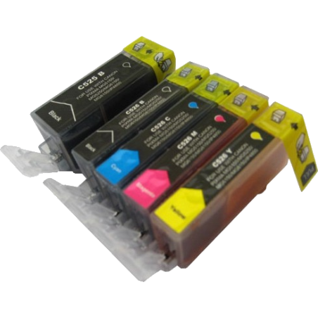 5 compatibele inktpatronen voor Canon PGI-525 + CLI-526 printer
